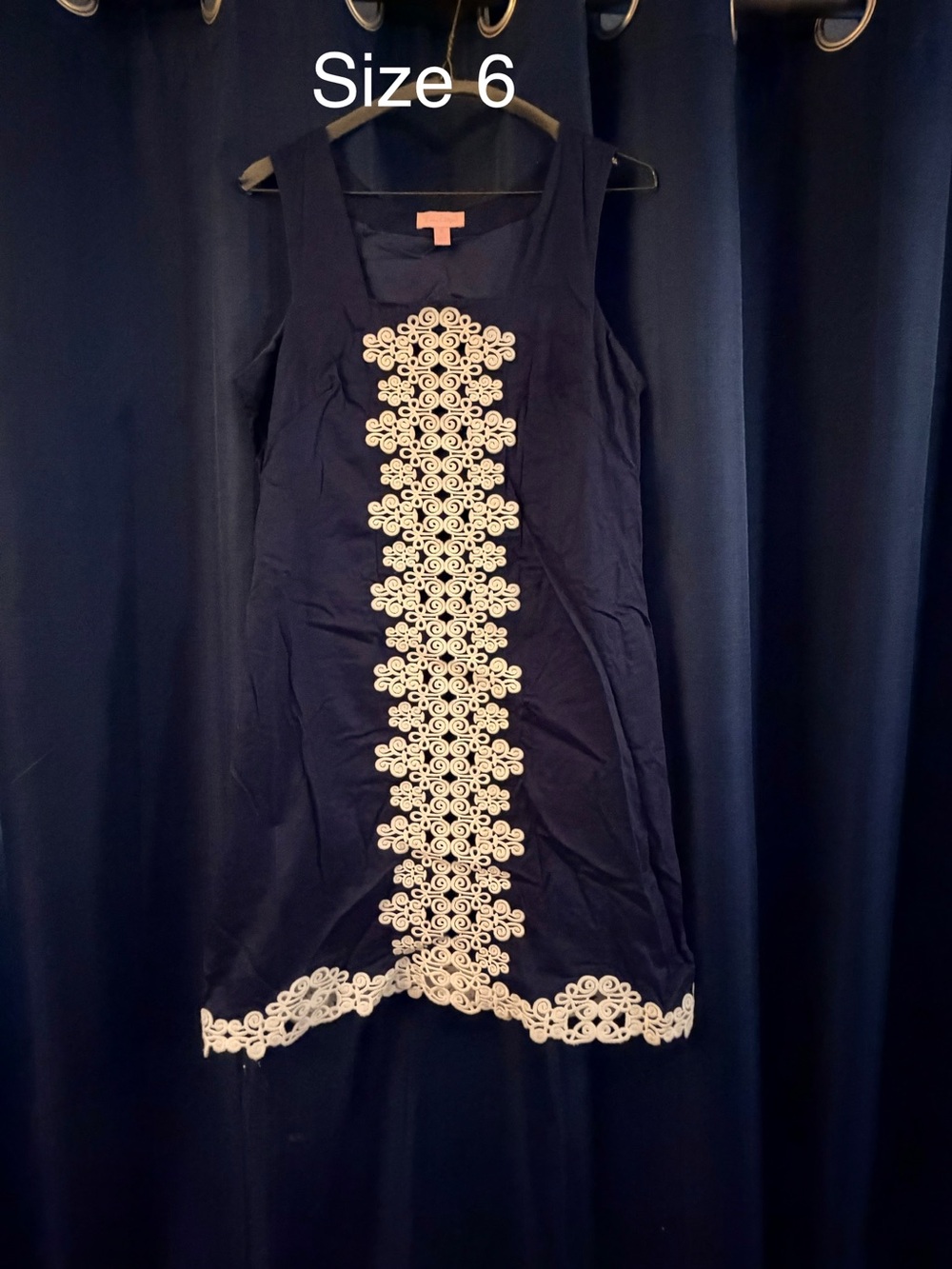 Lilly Pulitzer Navy Mini Dress with Ivory Lace Panel